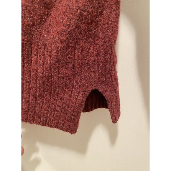 Madewell Wool Alpaca Blend Women's Pullover Burgundy Turtleneck Sweater Small - Picture 6 of 8